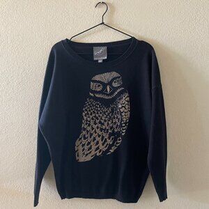 Owl Pullover Sweater Knitted Dove Women's Large